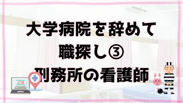 大学病院を辞めて職探し③(刑務所看護師)