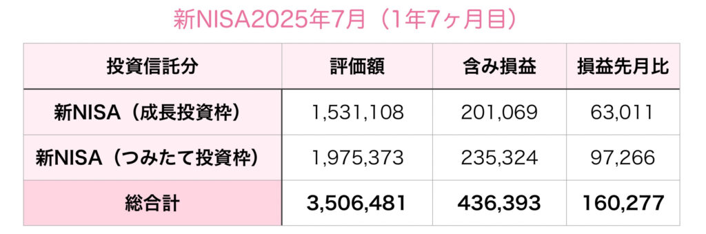 新NISAのみ2025年7月